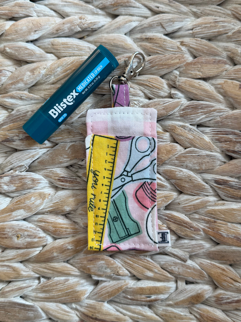 School Themed Chapstick Holder Keychain