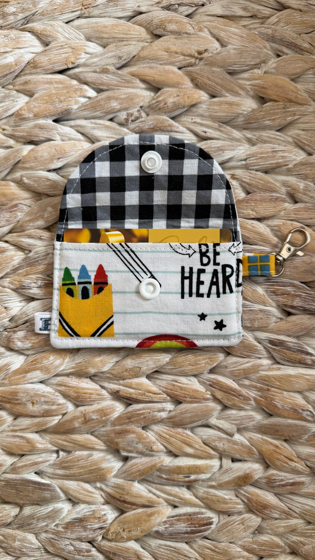 School Themed Mini Wallet Keychain
