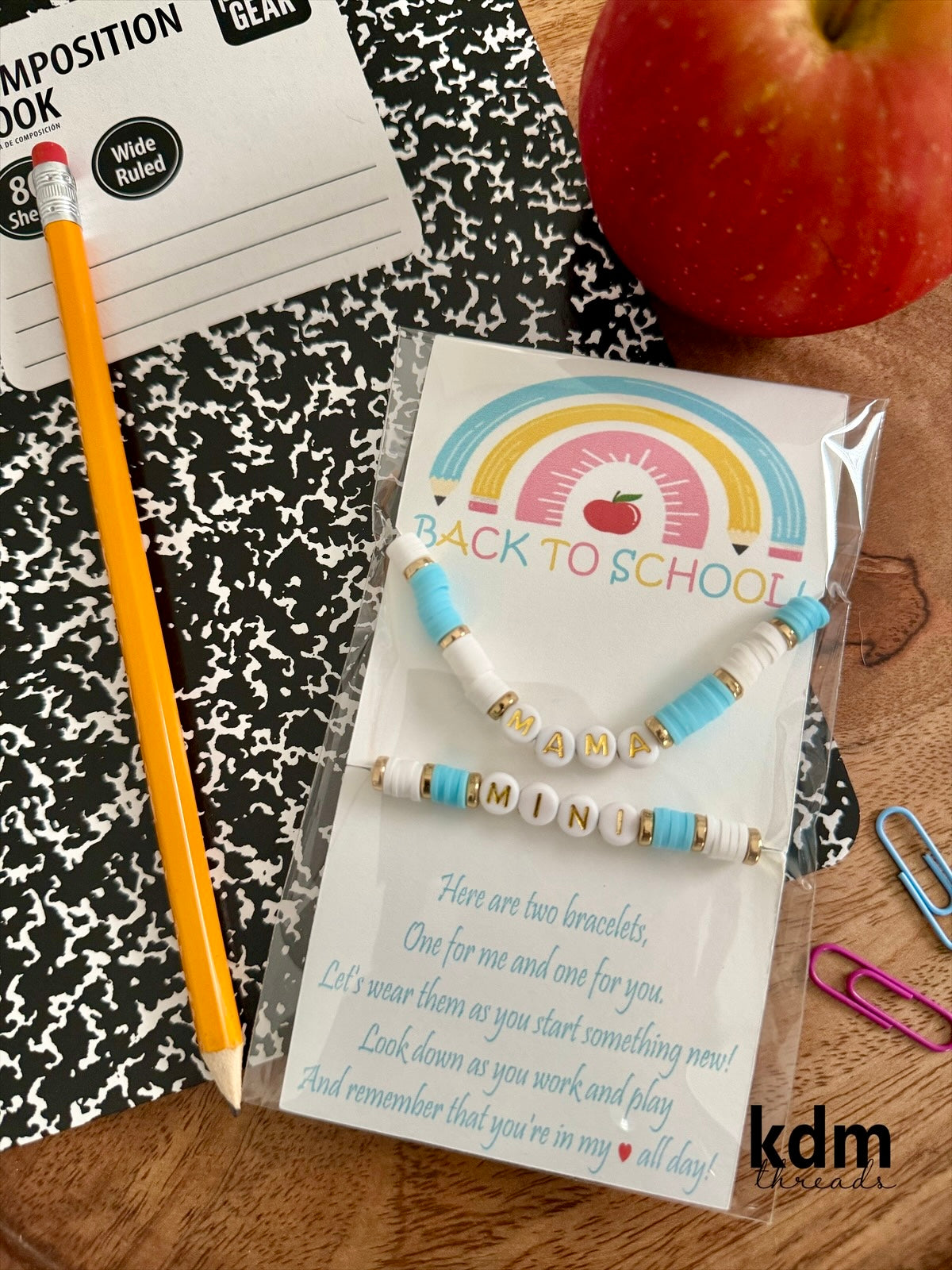 Back to School Mama + Mini Bracelet Set