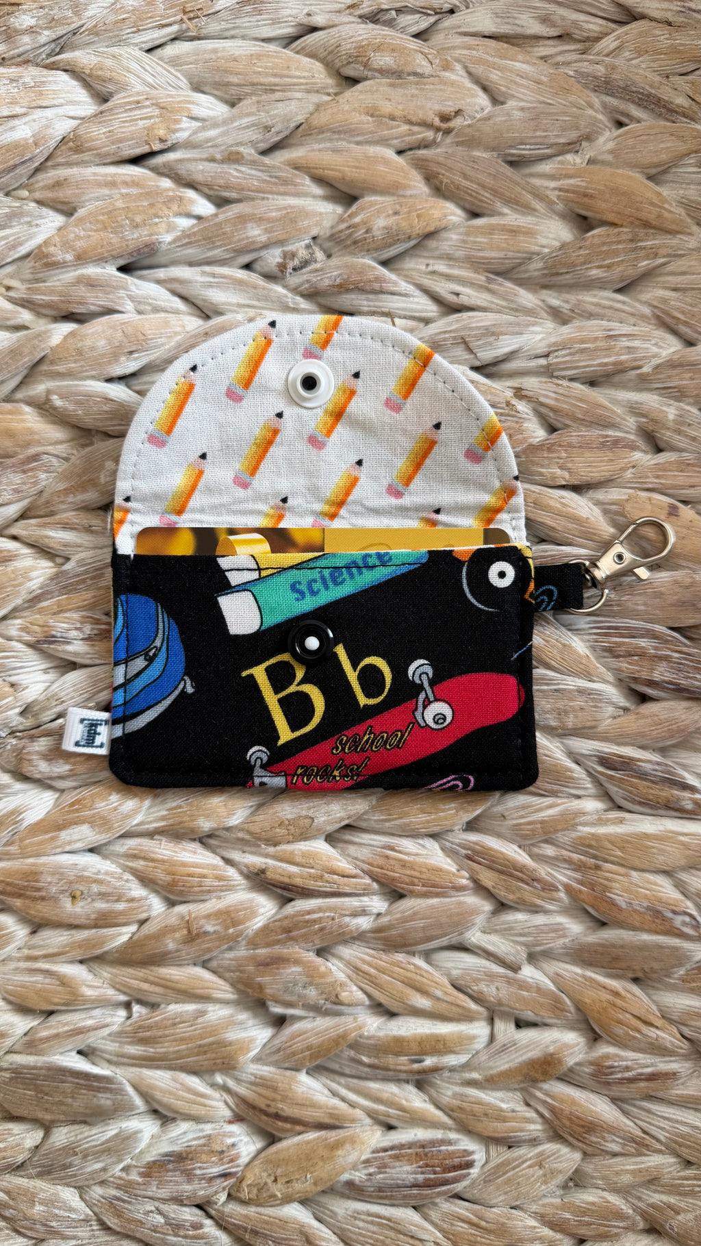 School Themed Mini Wallet Keychain
