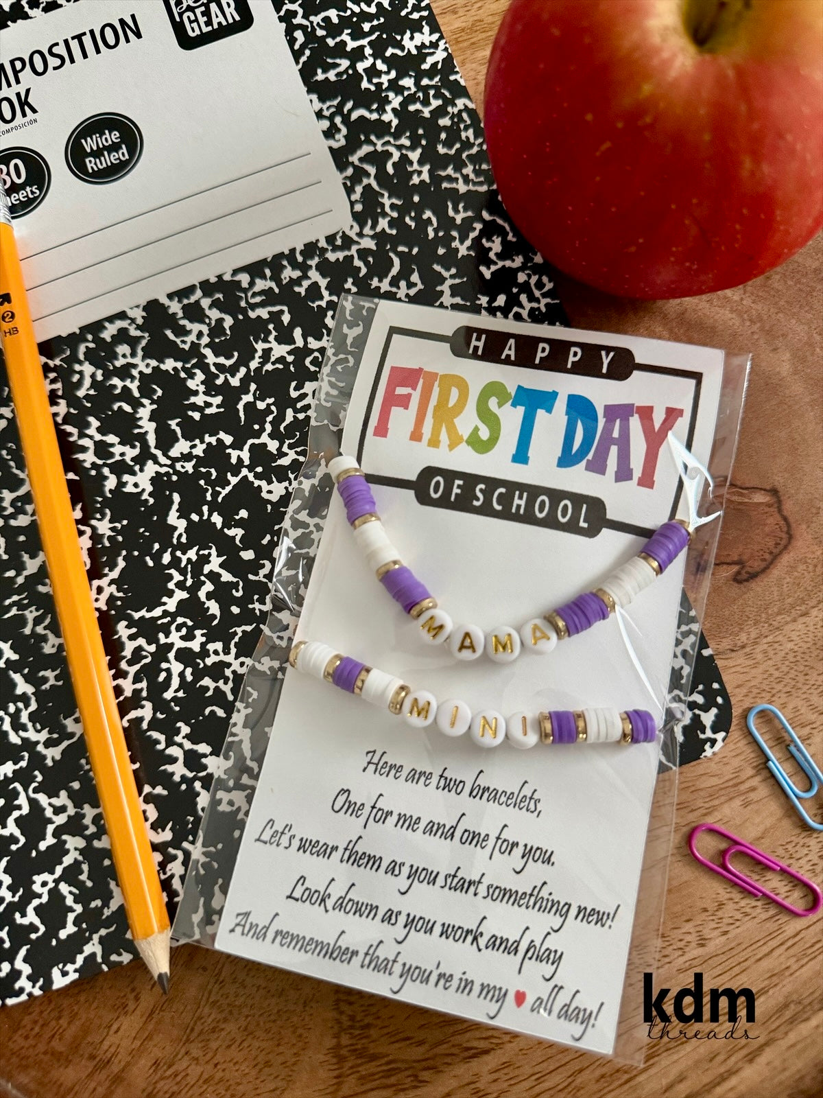 Back to School Mama + Mini Bracelet Set