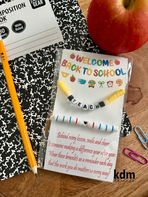 Back-to-School Teacher Pencil Bracelet Set
