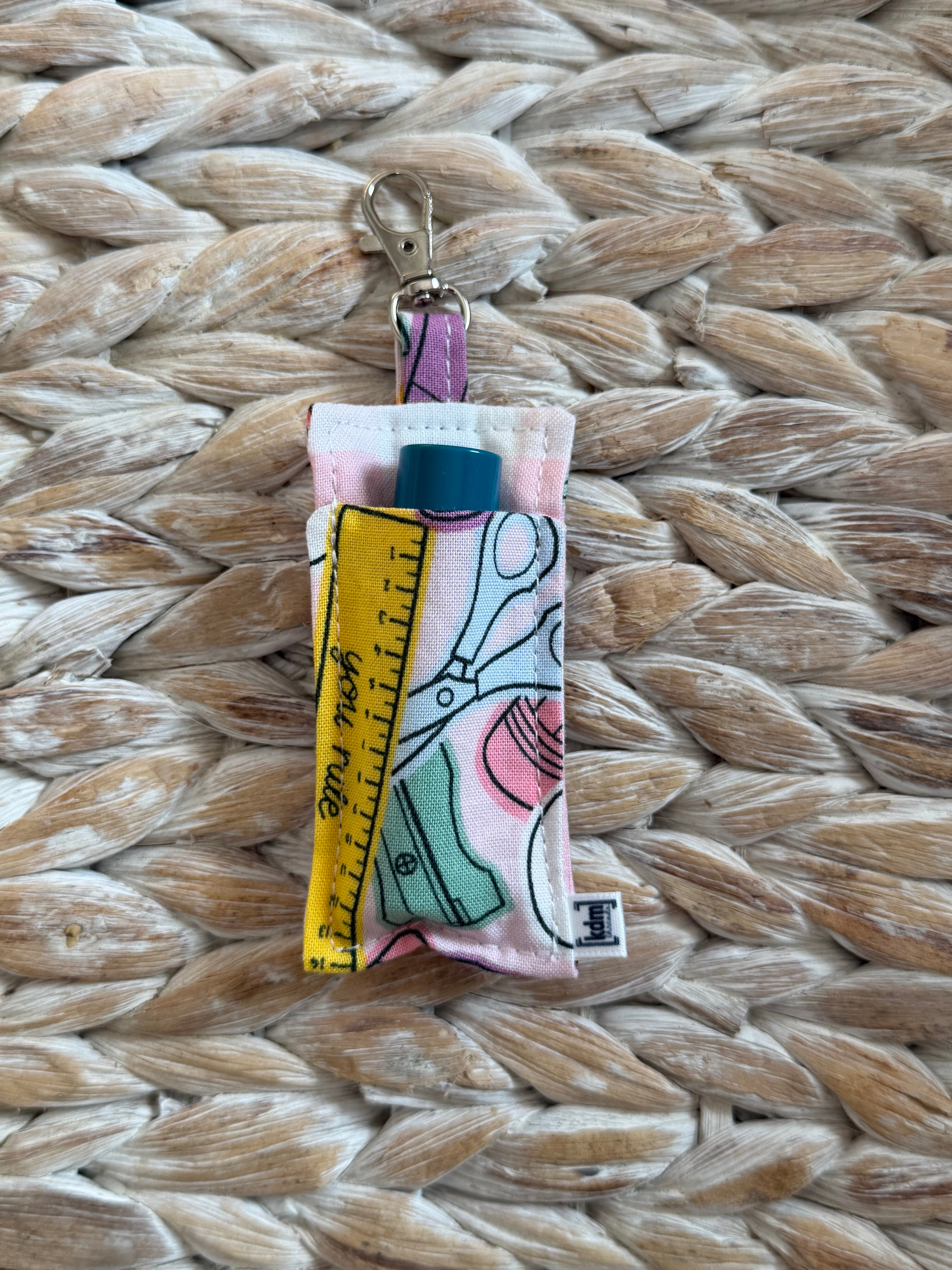 School Themed Chapstick Holder Keychain