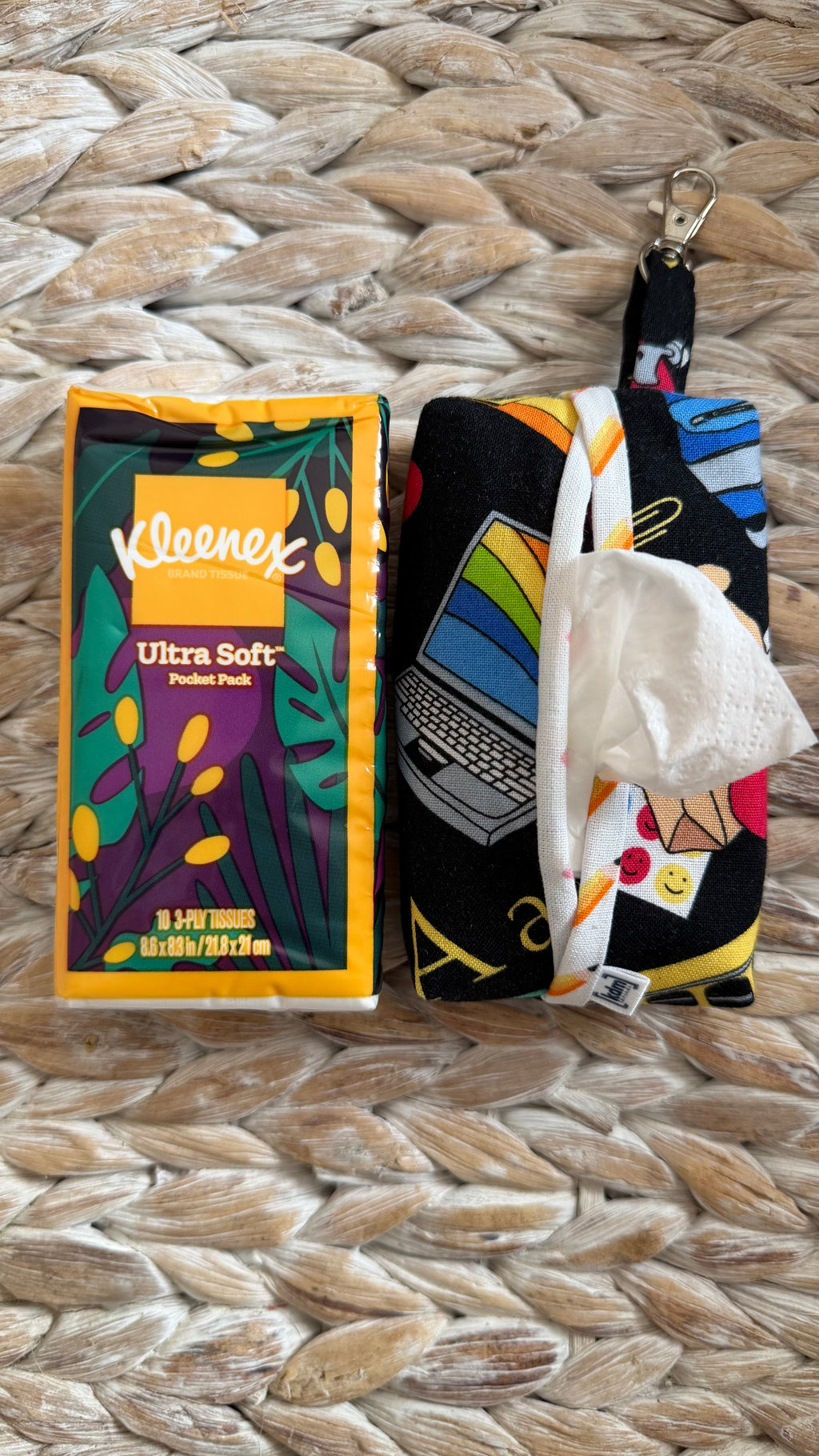 School Keychain Tissue Holder