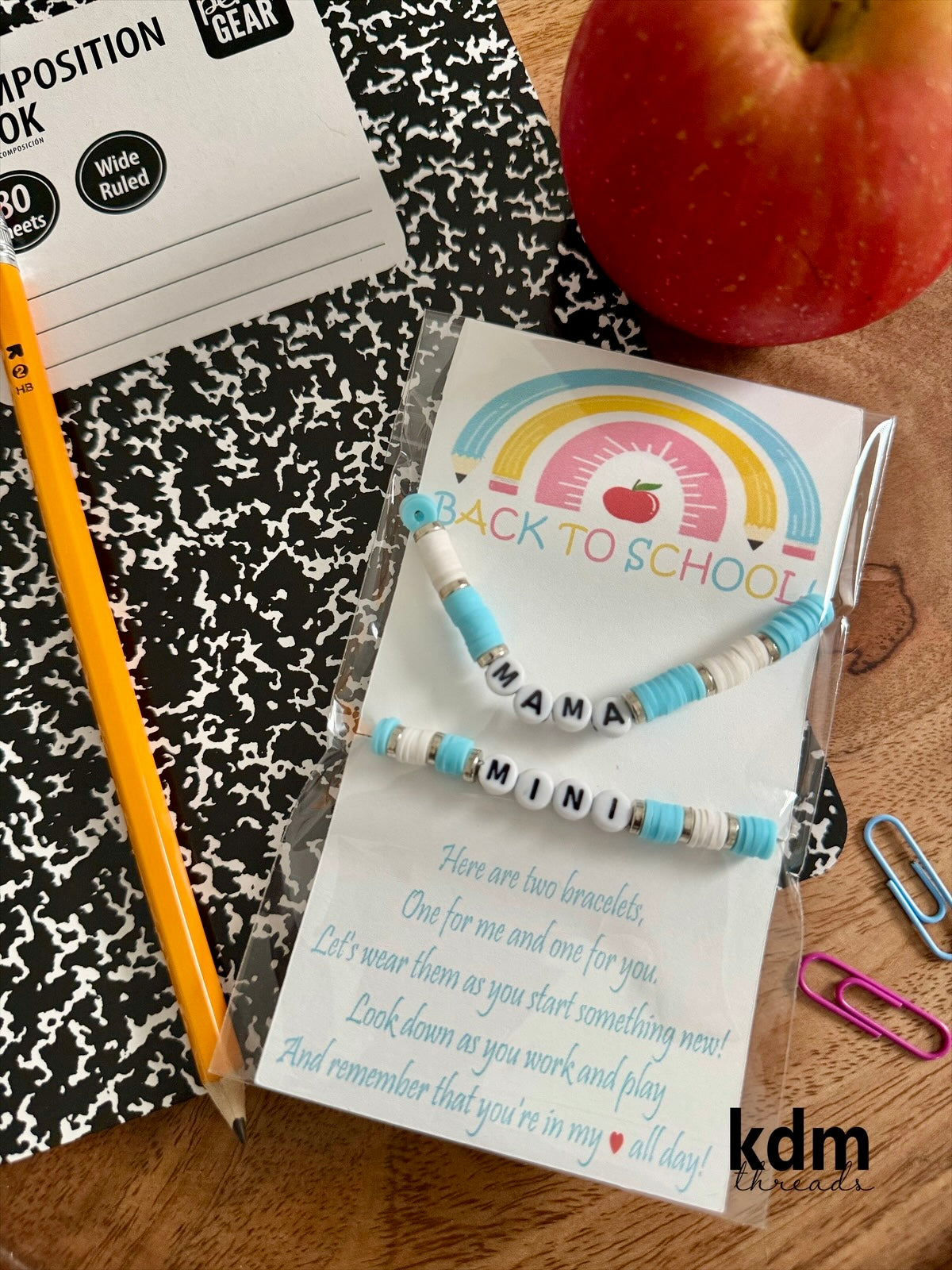 Back to School Mama + Mini Bracelet Set