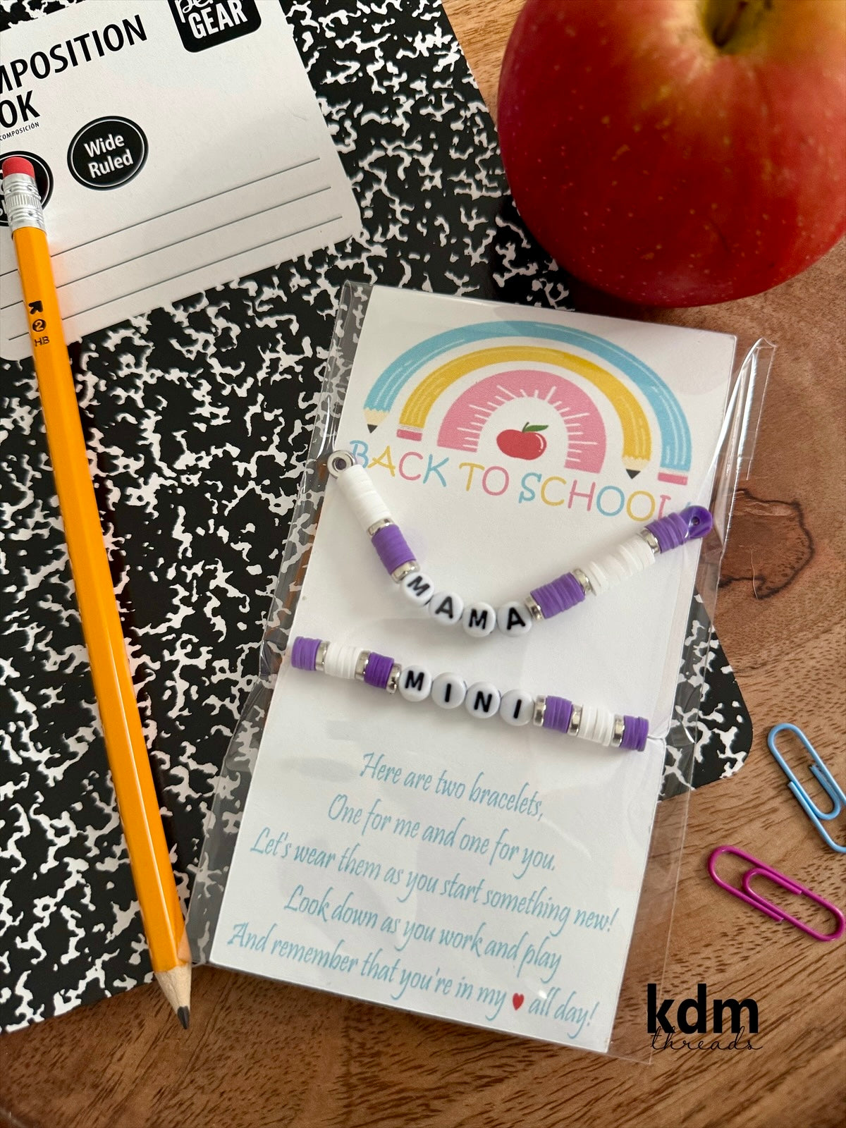 Back to School Mama + Mini Bracelet Set
