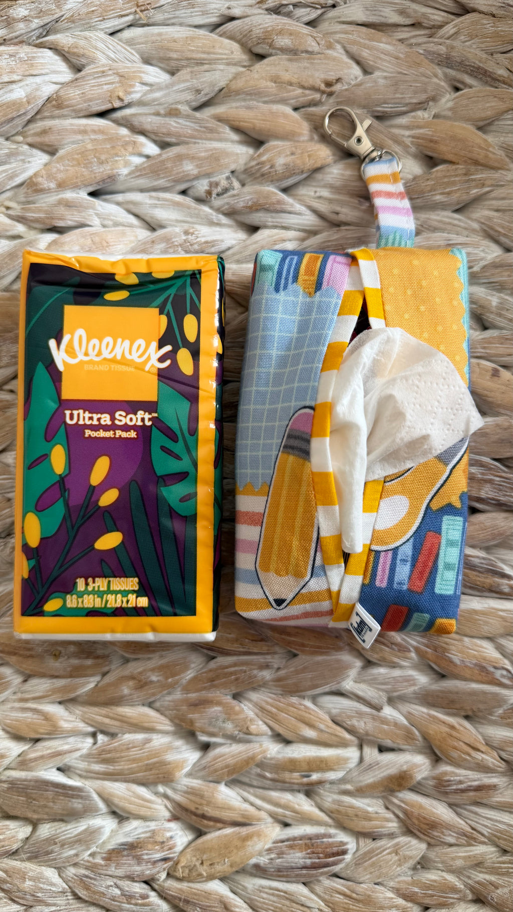 School Keychain Tissue Holder