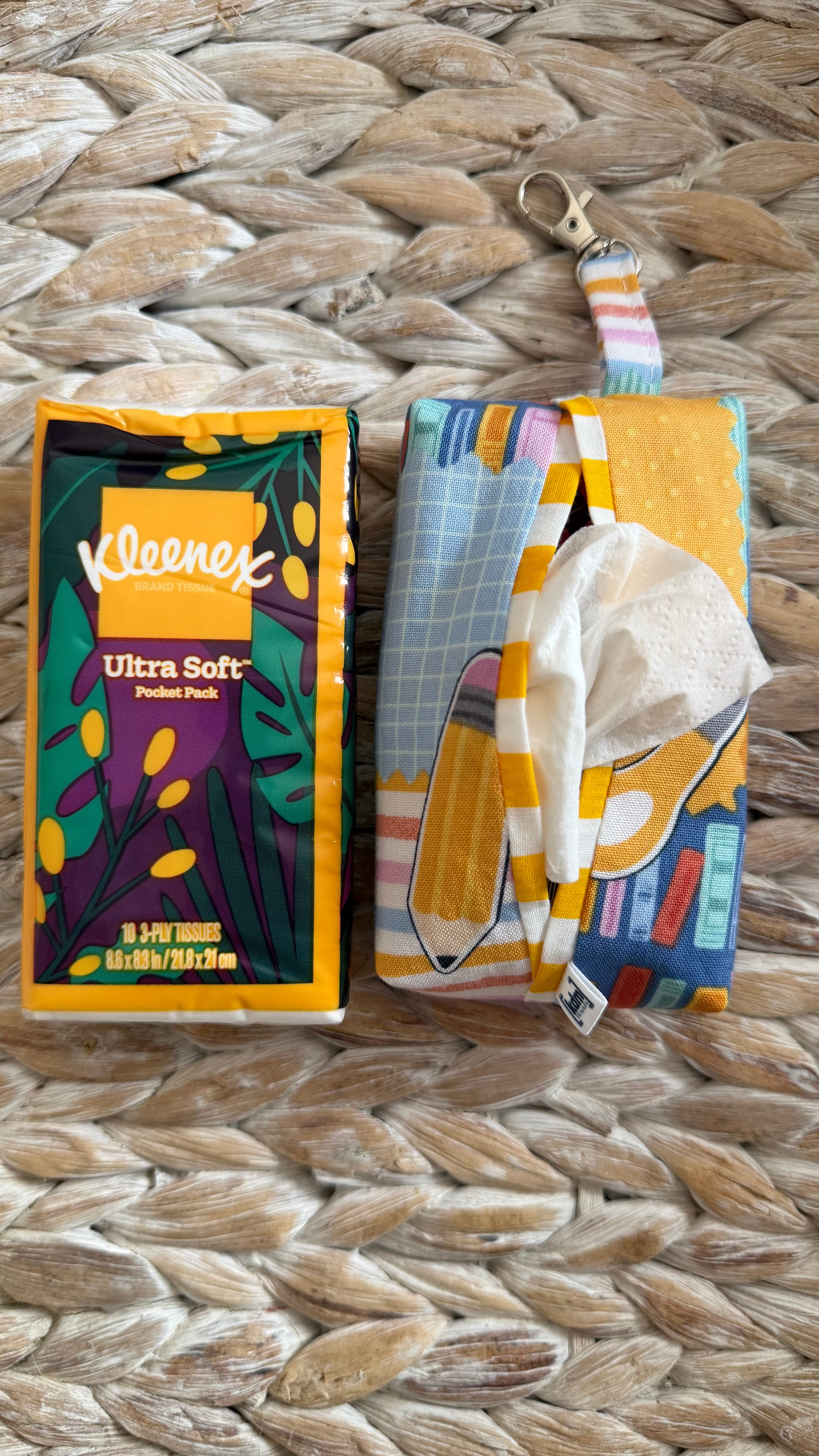 School Keychain Tissue Holder