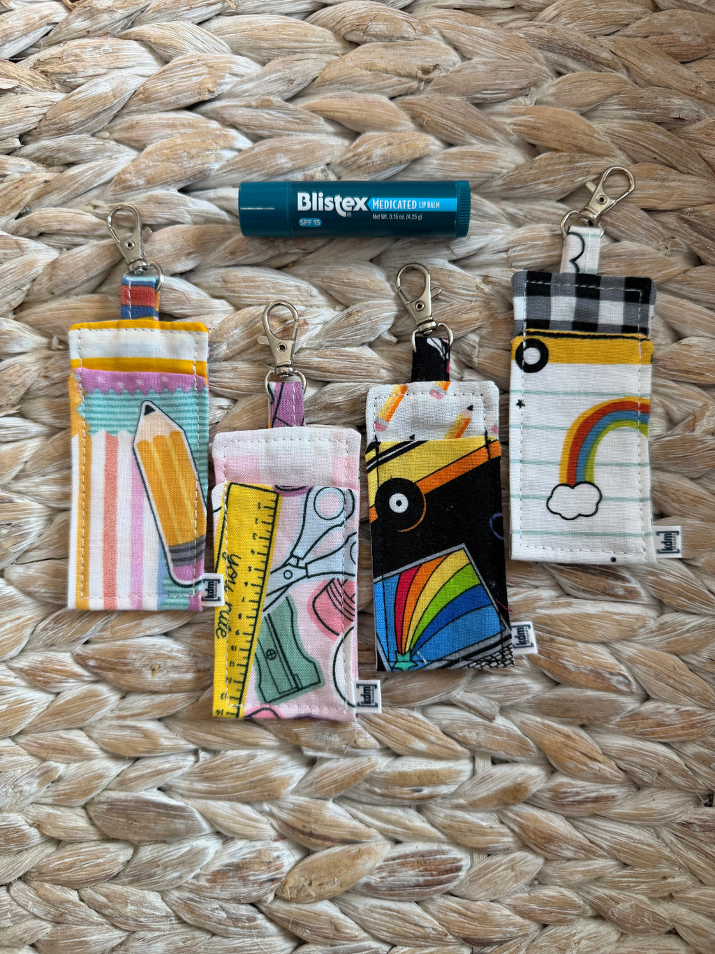School Themed Chapstick Holder Keychain