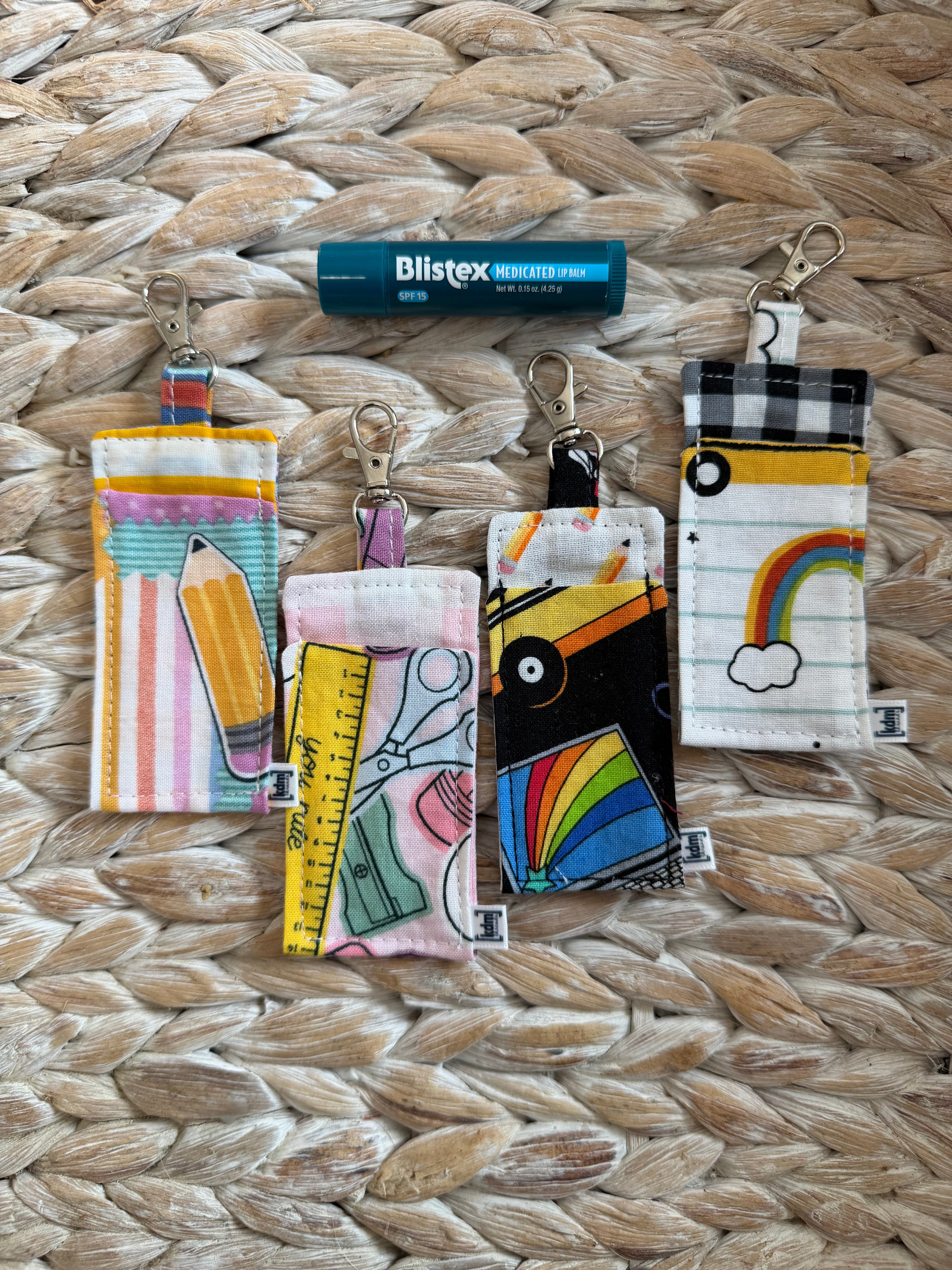 School Themed Chapstick Holder Keychain