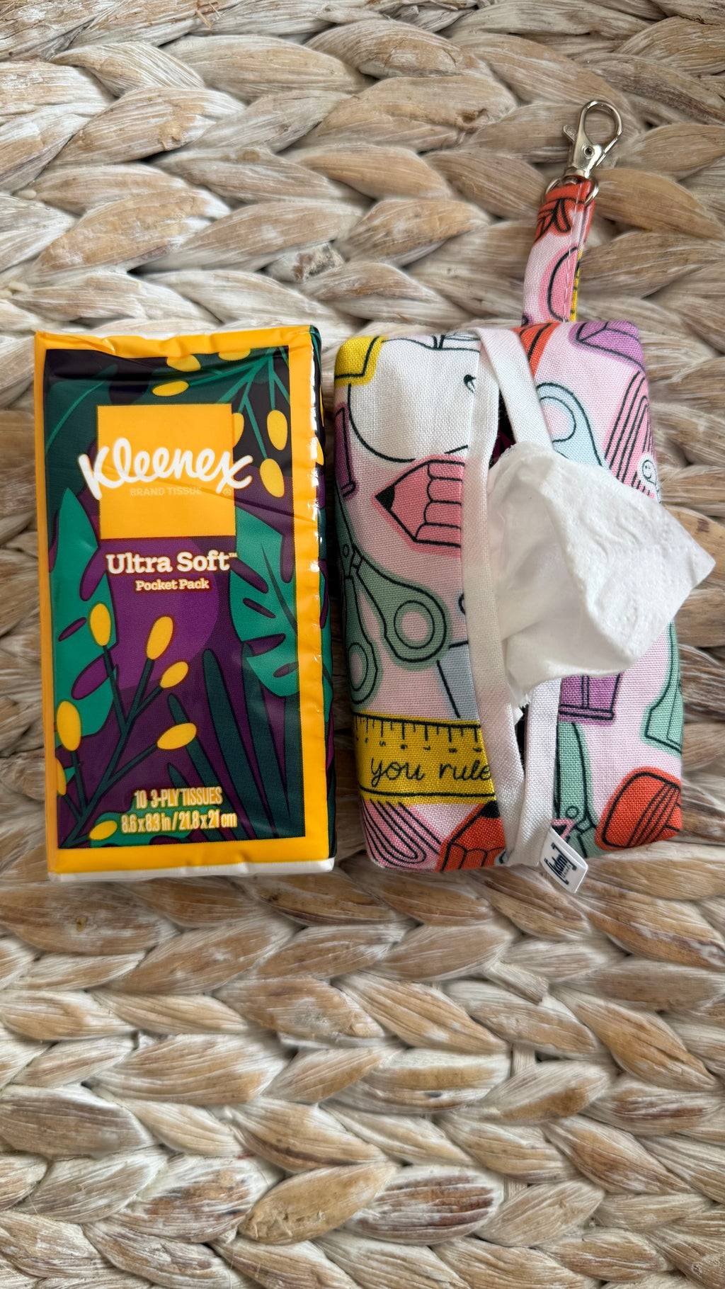 School Keychain Tissue Holder