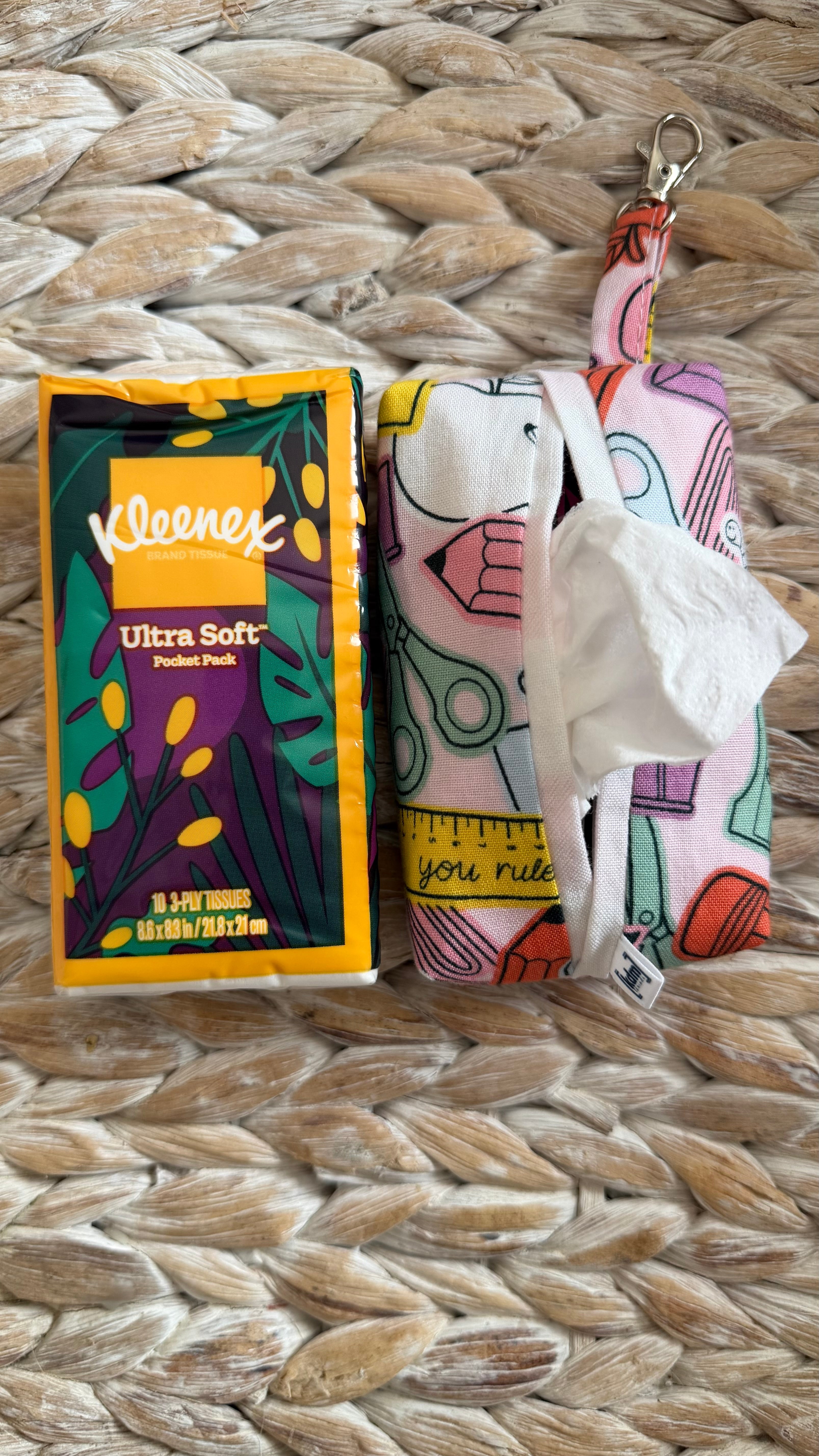 School Keychain Tissue Holder
