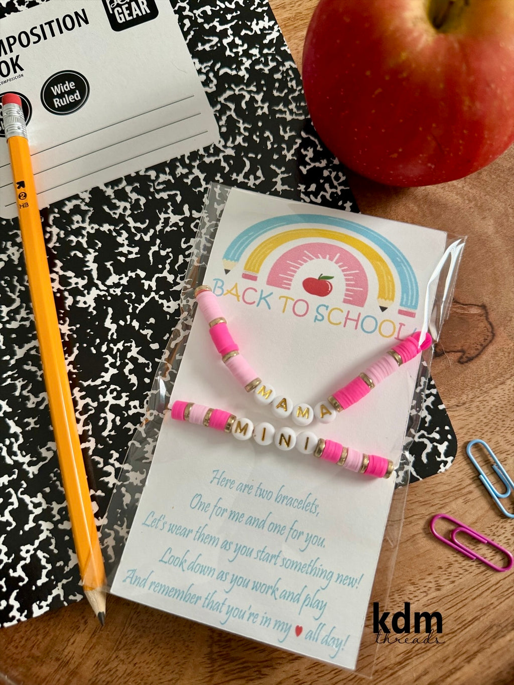 Back to School Mama + Mini Bracelet Set