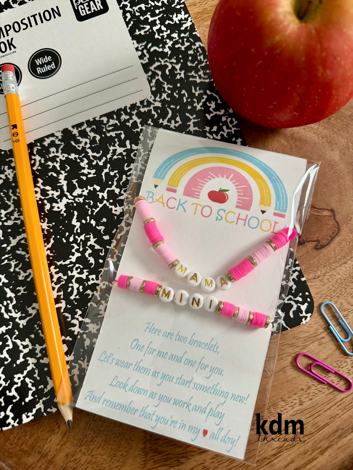 Back to School Mama + Mini Bracelet Set