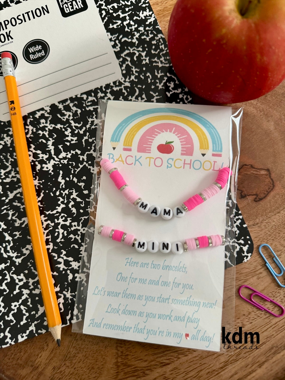 Back to School Mama + Mini Bracelet Set