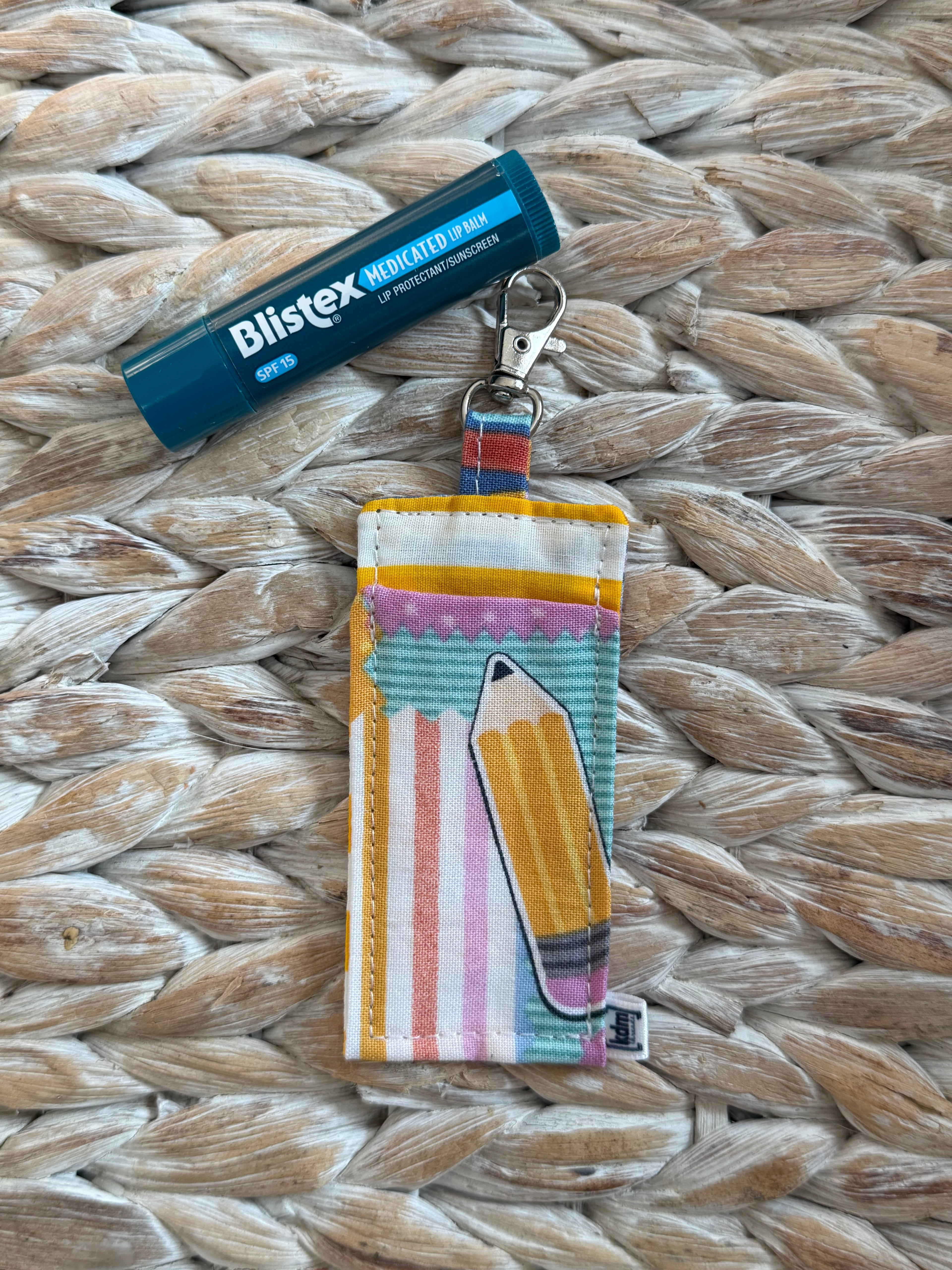 School Themed Chapstick Holder Keychain