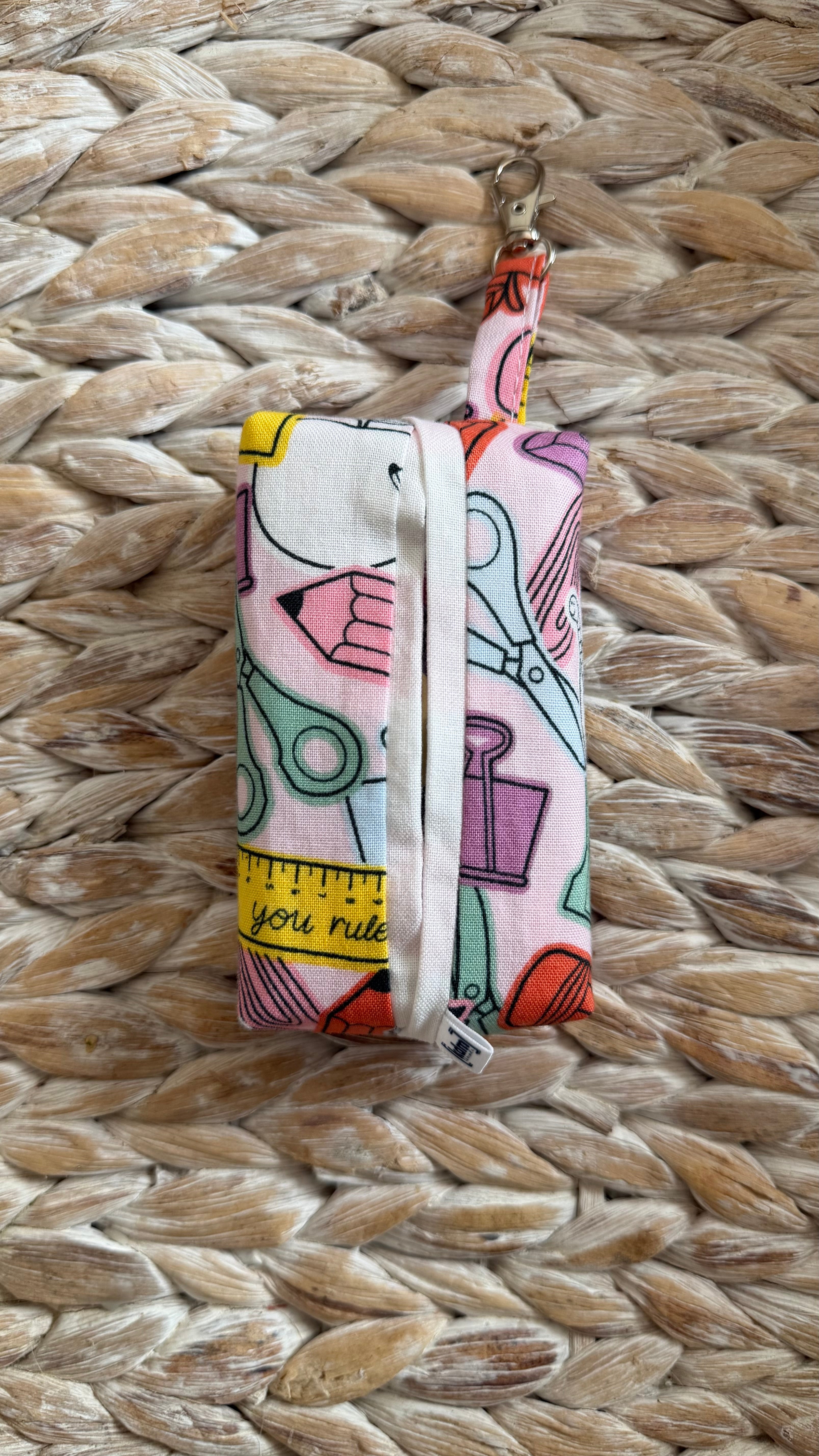 School Keychain Tissue Holder
