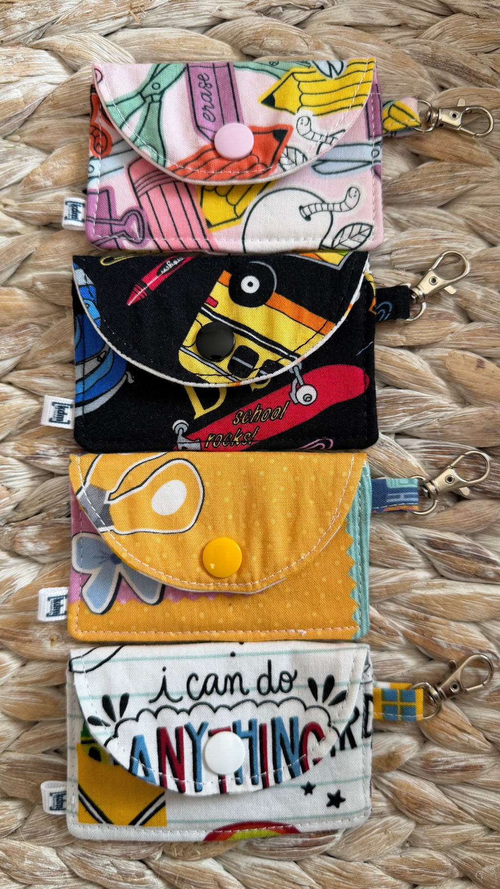 School Themed Mini Wallet Keychain